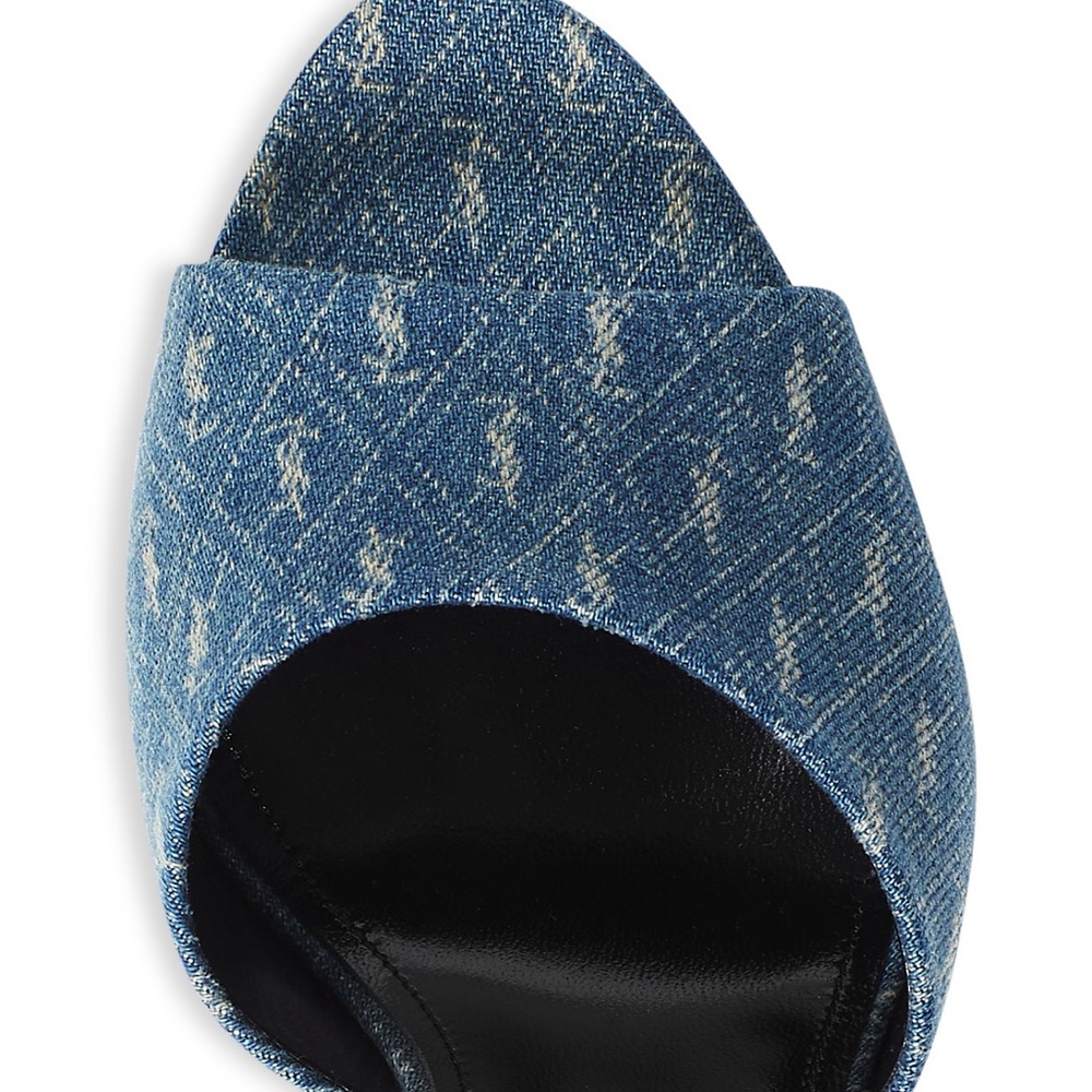 Saint Laurent YSL 
Jean Logo Heel Mules Denim. Worn once.
Dust bag and box. - Picture 7 of 7